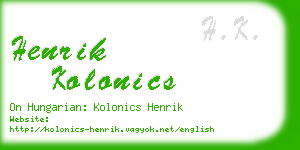 henrik kolonics business card